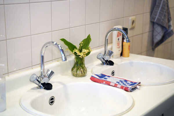 Wasbak vakantieboerderij Handen wassen